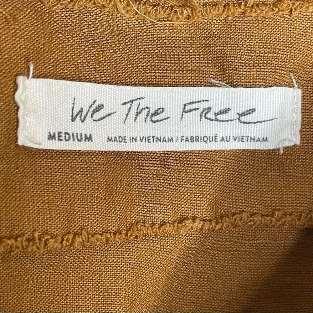 Free People Cloud 9 Bubble Tee Linen Blend in Pecan Brown M - Picture 10 of 11